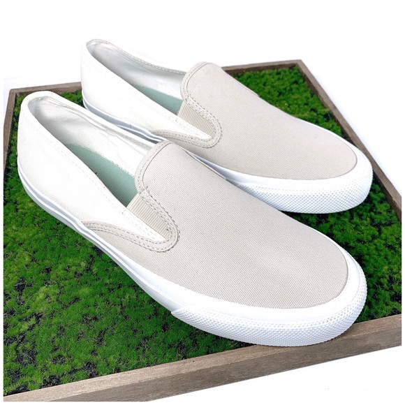 Sperry Other - Sperry Men’s Canvas Topsider Beige Slip-on Shoe 8